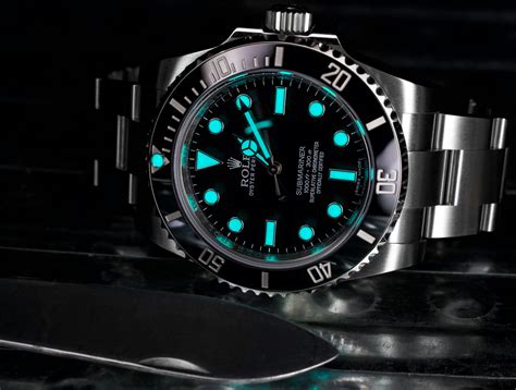 rolex watch lume shot|rolex chromalight blue.